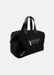 Bauletto Zip in tessuto tecnico traforato e pelle