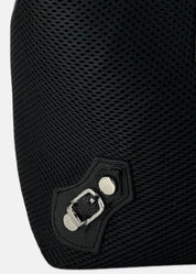 Bauletto Zip in tessuto tecnico traforato e pelle