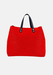 Shopper large in neoprene traforato con dettagli argento