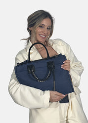 Shopper in Jeans con dettagli argento
