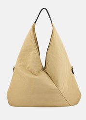 Sacca hobo in tessuto tecnico nylon con dettagli oro
