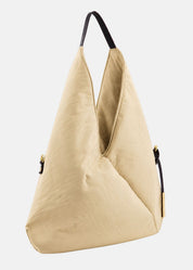 Sacca hobo in tessuto tecnico nylon con dettagli oro
