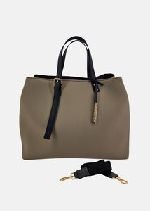 Shopper large in neoprene con dettagli oro