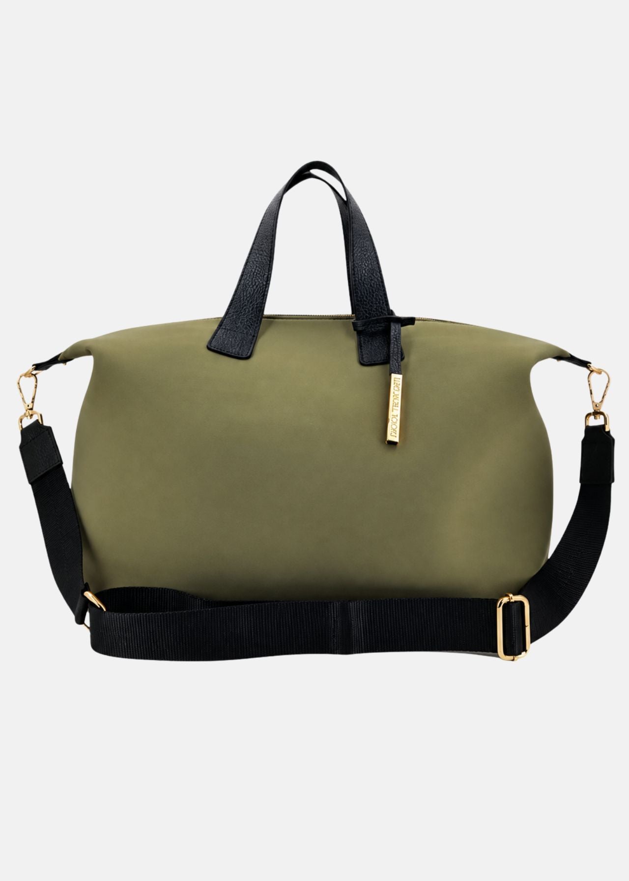 Bauletto large in neoprene con dettagli oro