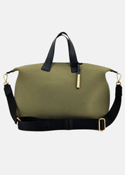 Bauletto large in neoprene con dettagli oro