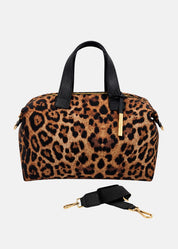 Bauletto medium in neoprene maculato con dettagli oro