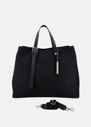 Shopper large in neoprene con dettagli argento