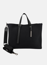 Shopper large in neoprene con dettagli argento