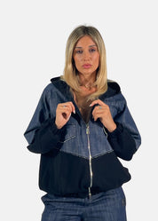 Bomber donna in jeans e felpa
