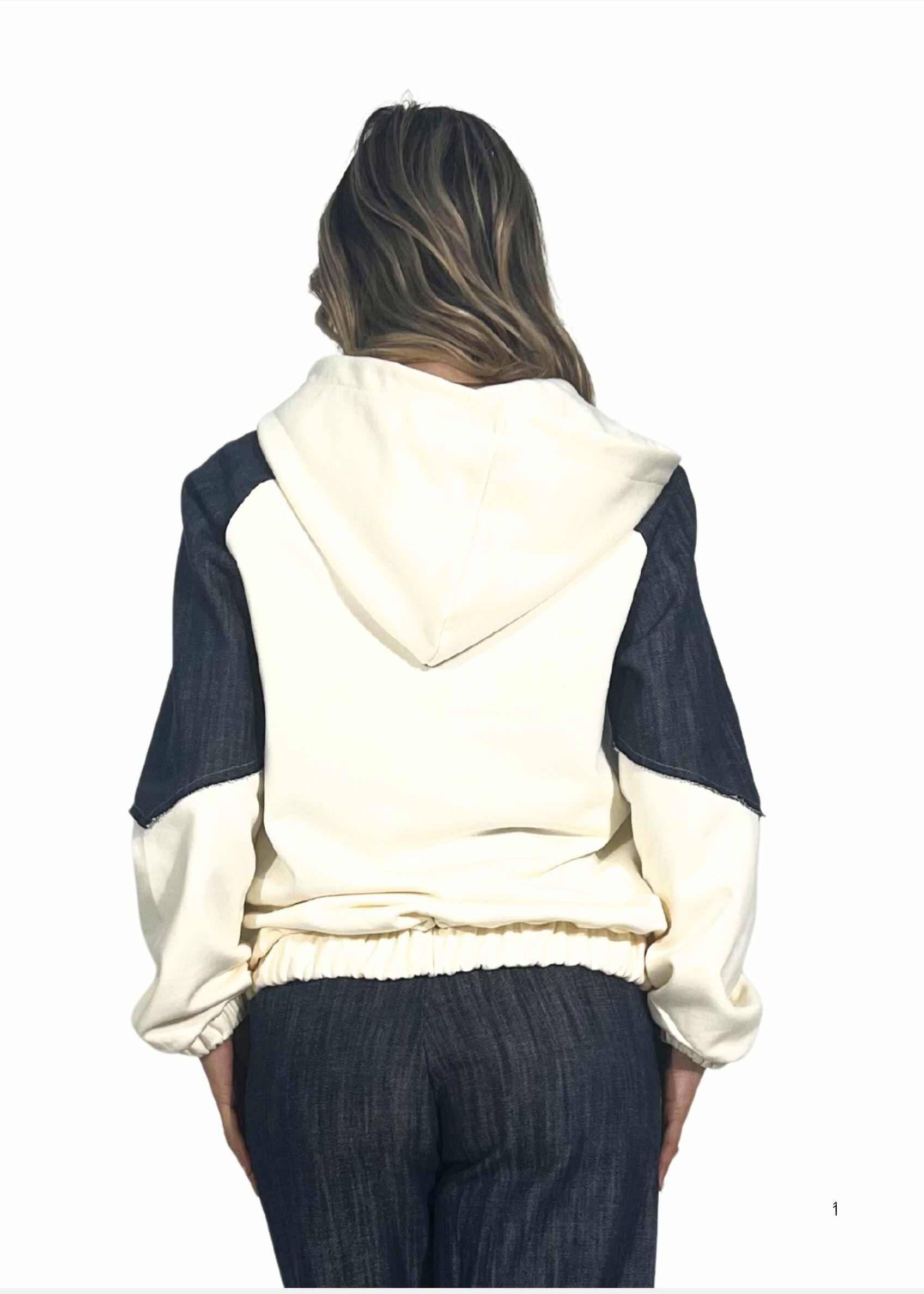 Bomber donna in jeans e felpa
