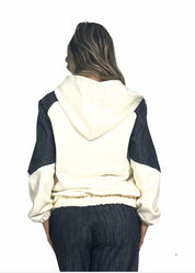 Bomber donna in jeans e felpa