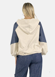 Bomber donna in jeans e felpa