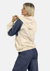 Bomber donna in jeans e felpa