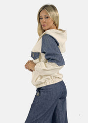 Bomber donna in jeans e felpa