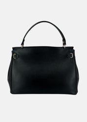 Borsa in pelle nera con catena oro