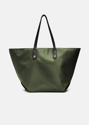 Shopper in nylon con rivetti oro