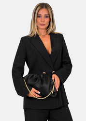 Clutch in vera pelle