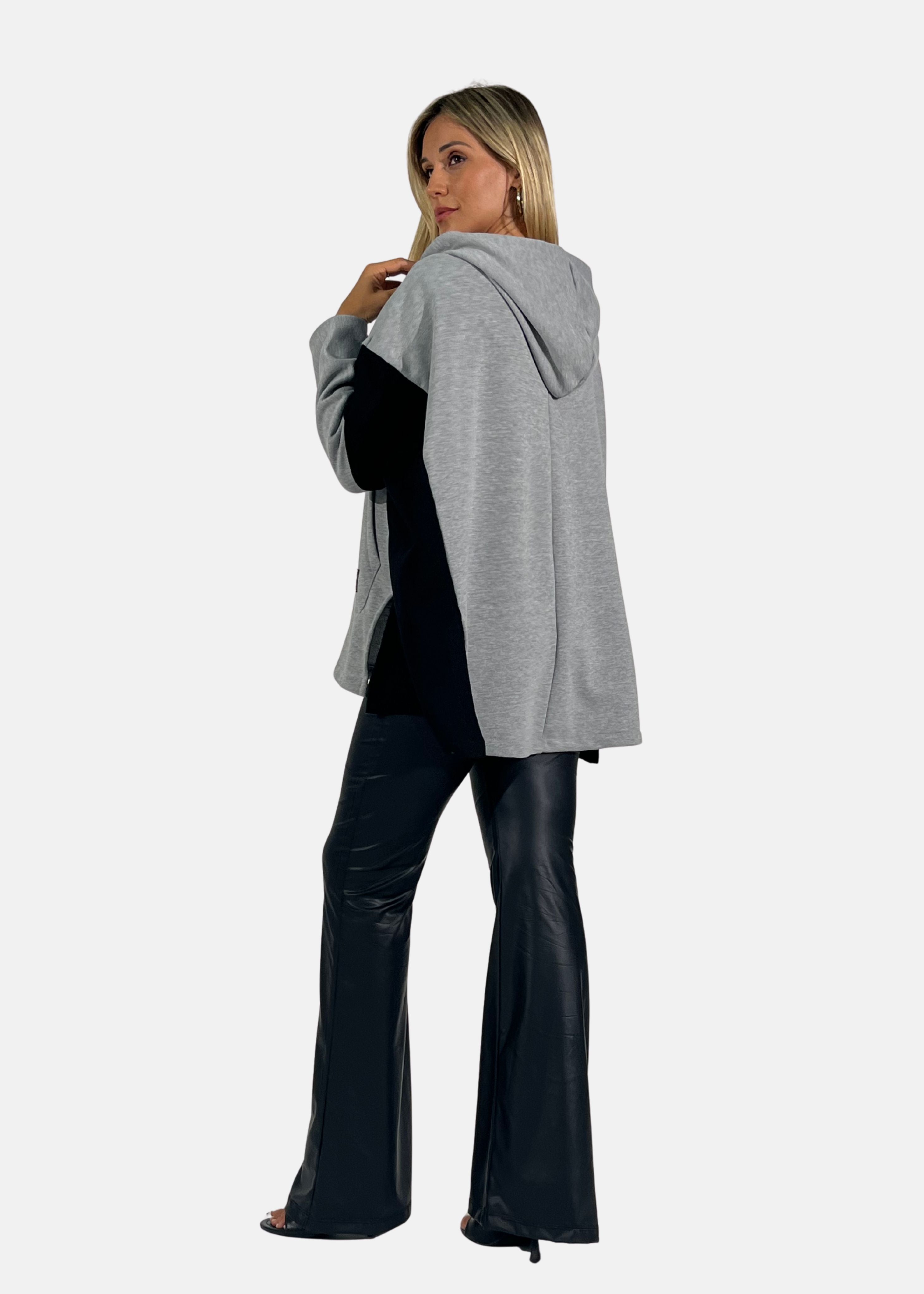 Felpa donna oversize con cappuccio