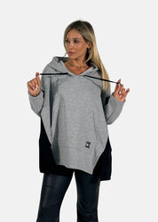 Felpa donna oversize con cappuccio