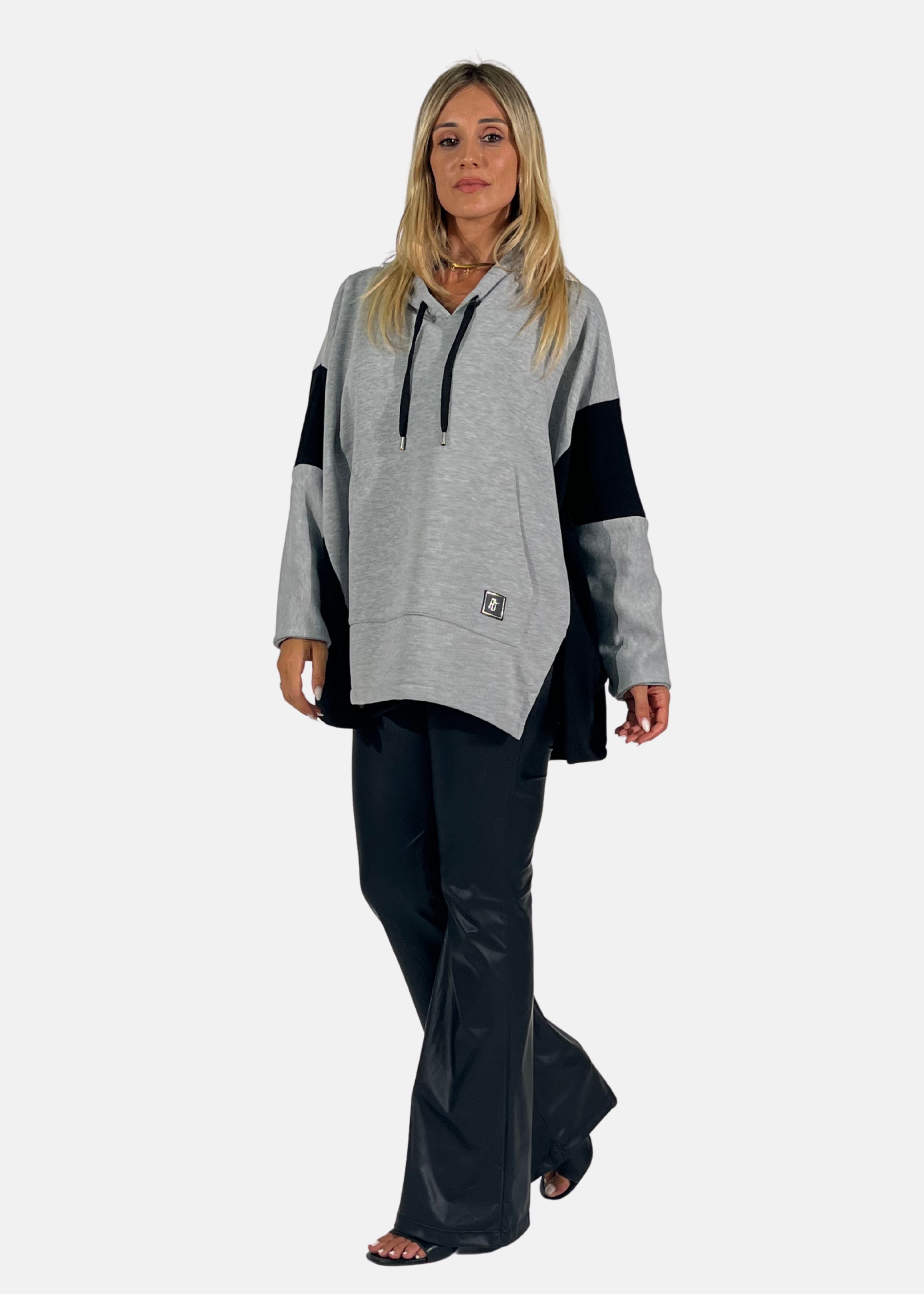 Felpa donna oversize con cappuccio