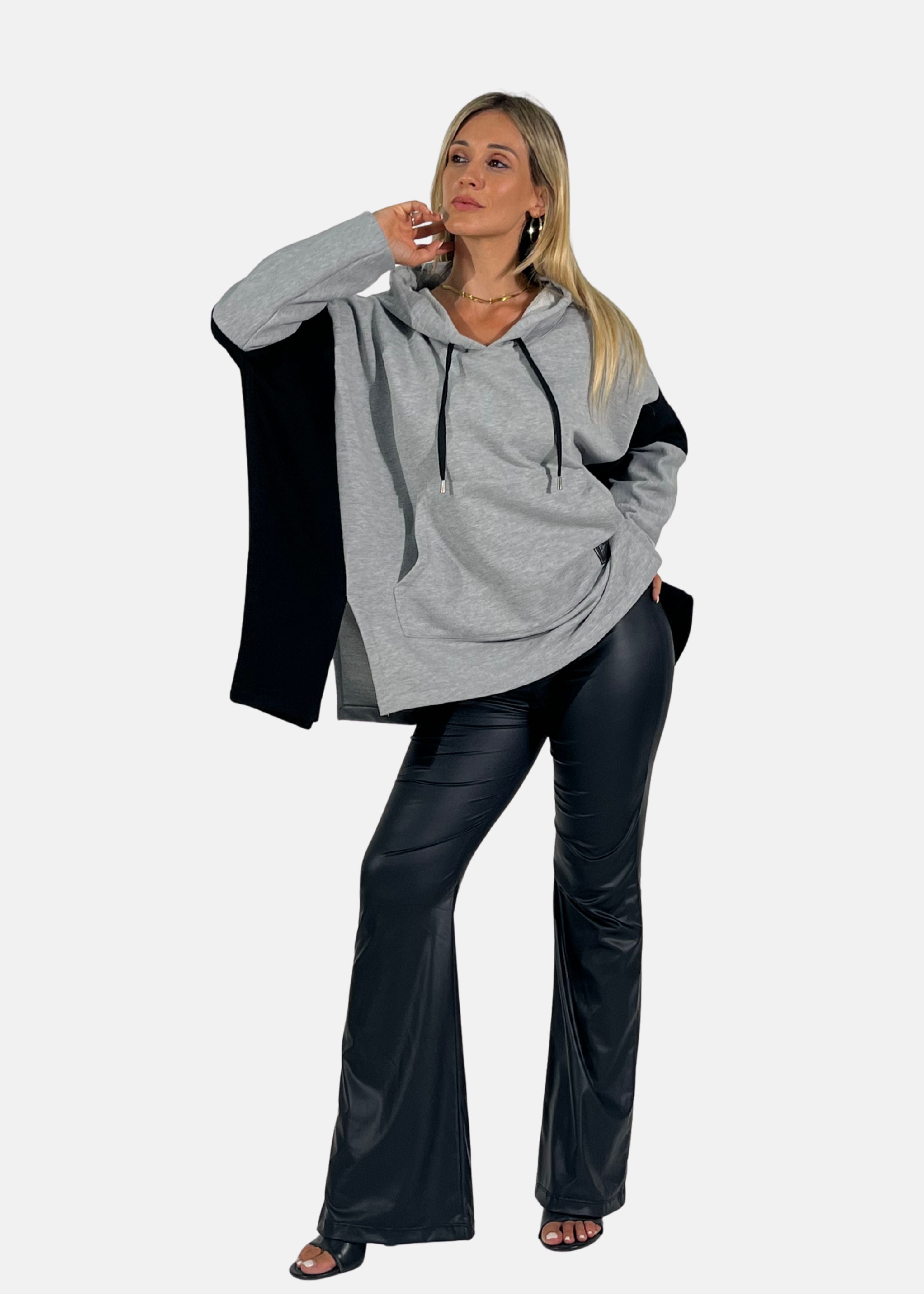 Felpa donna oversize con cappuccio