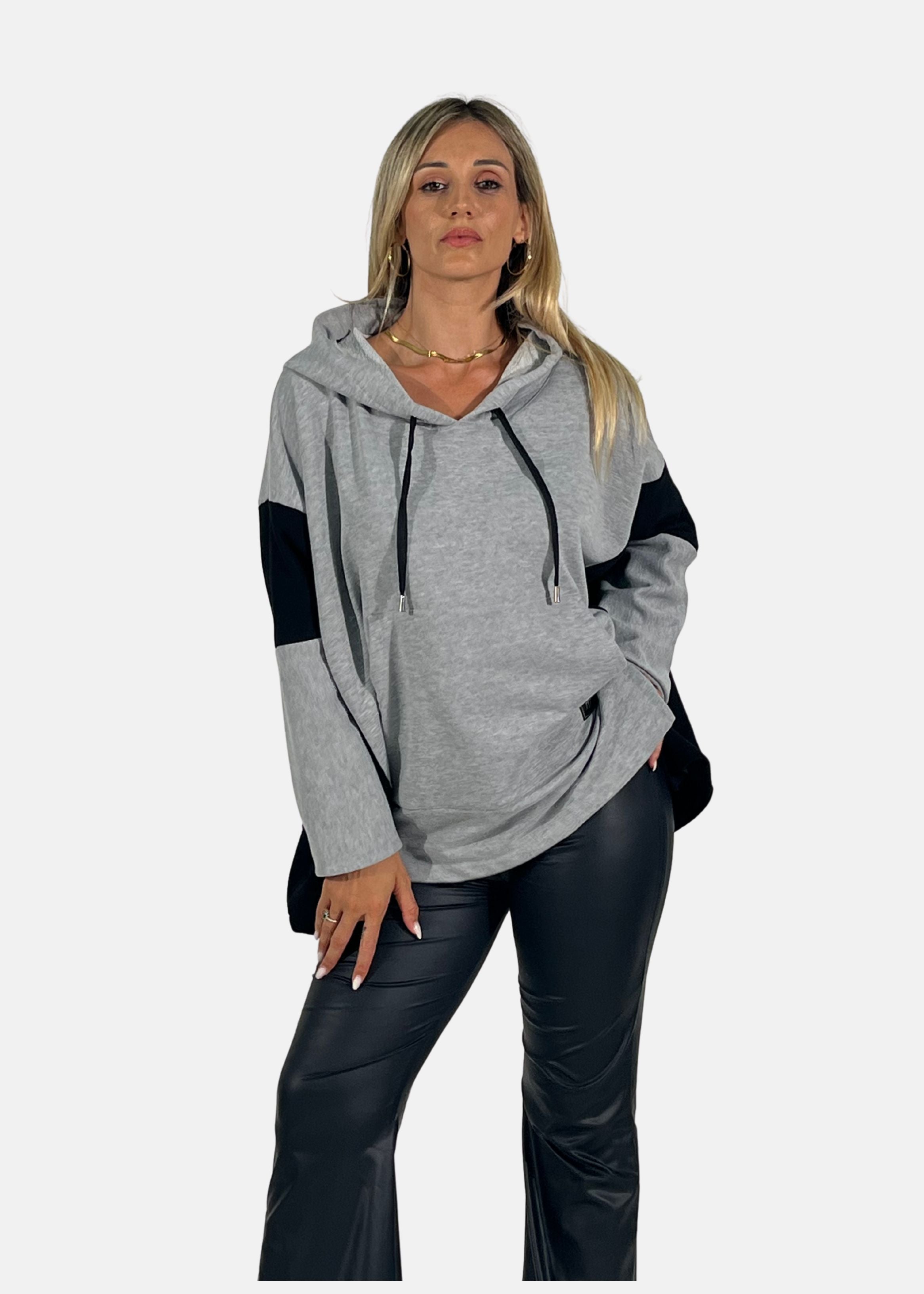 Felpa donna oversize con cappuccio