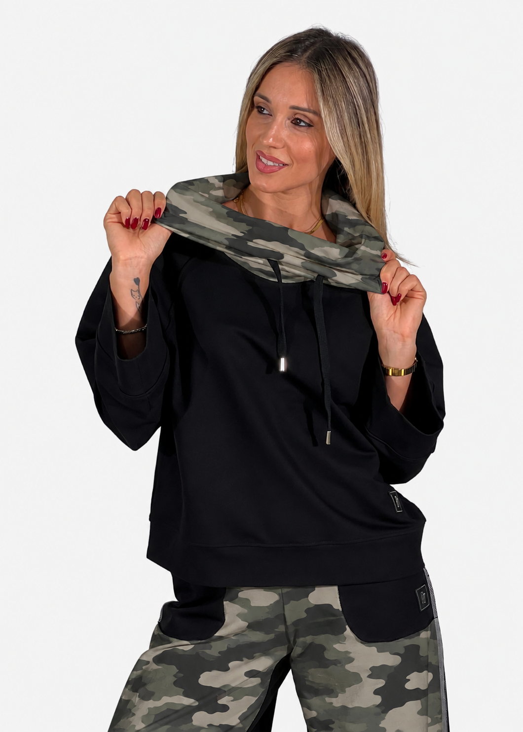 Felpa donna bicolore