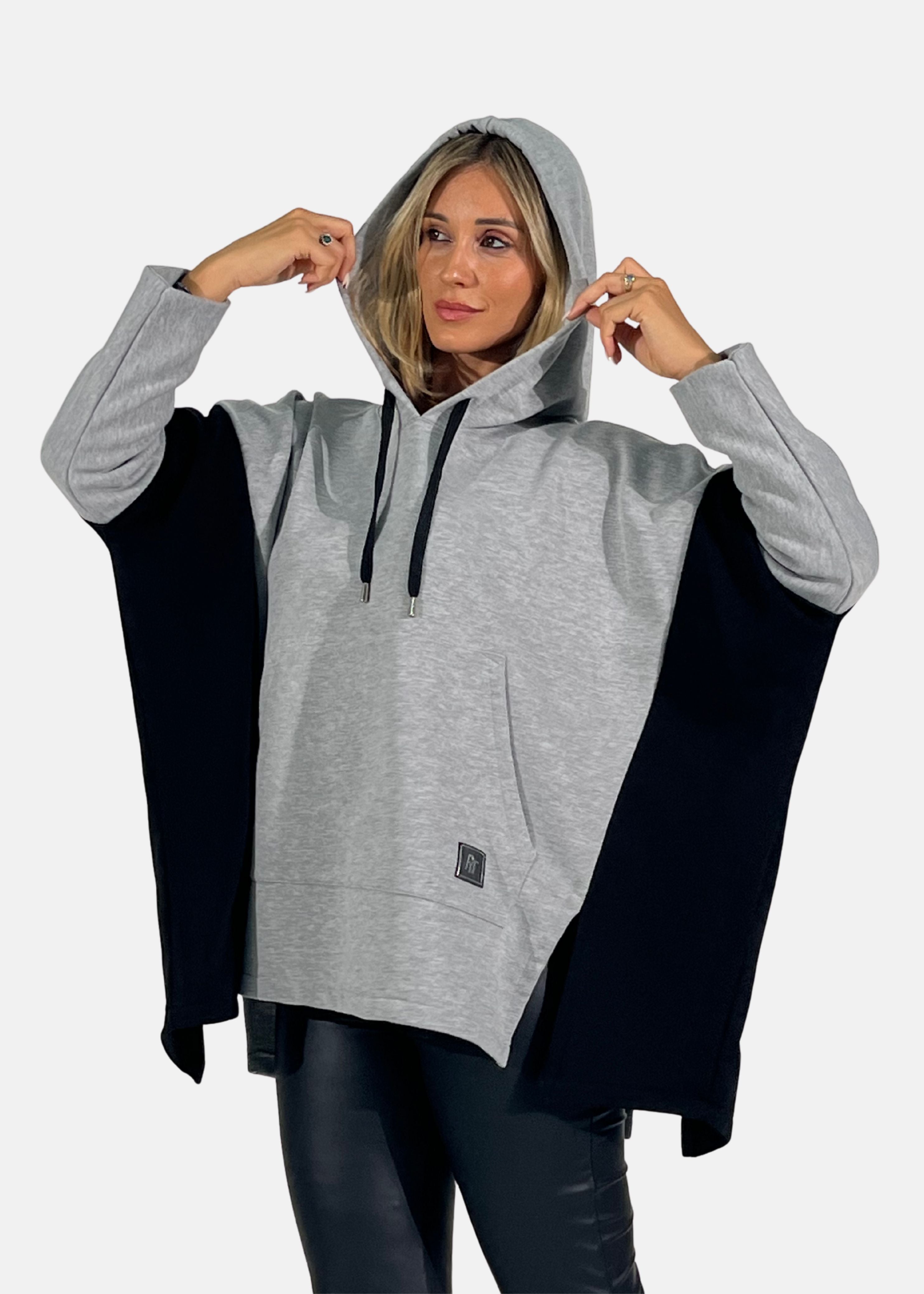 Felpa donna oversize con cappuccio