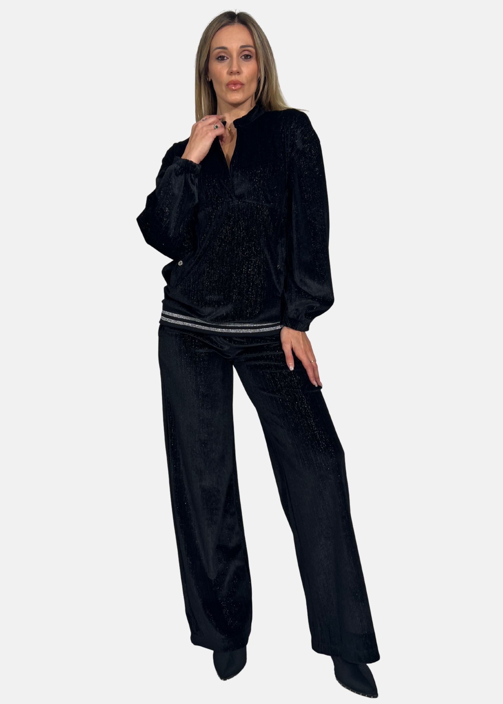 Pantalone a Palazzo in Ciniglia Lurex