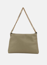 Pochette in pelle morbida con dettagli oro