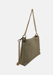 Pochette in pelle morbida con dettagli oro