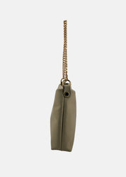 Pochette in pelle morbida con dettagli oro