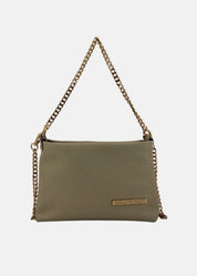 Pochette in pelle morbida con dettagli oro