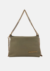 Pochette in pelle morbida con dettagli oro