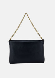 Pochette in pelle morbida con dettagli oro