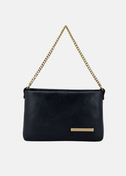 Pochette in pelle morbida con dettagli oro