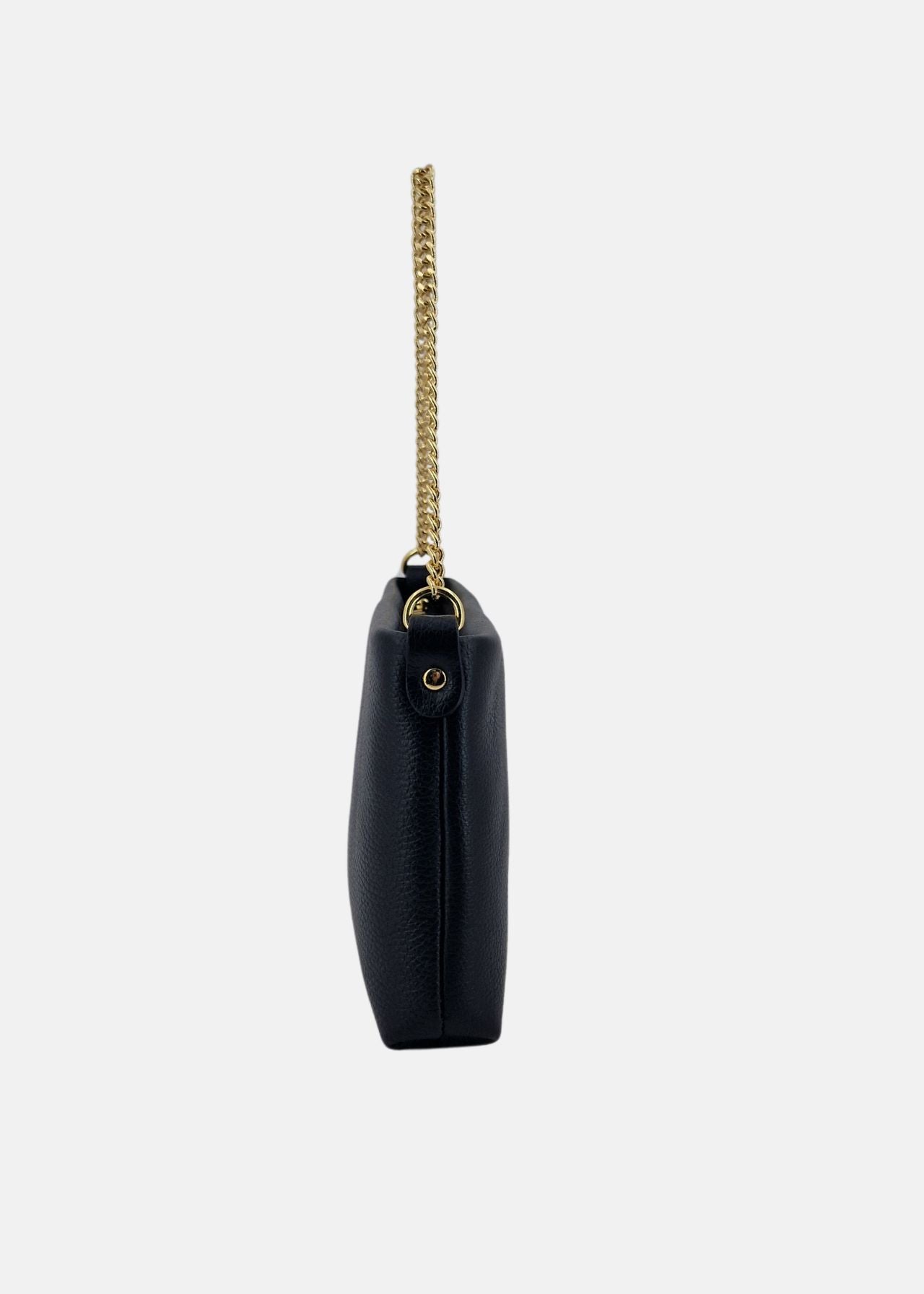 Pochette in pelle morbida con dettagli oro
