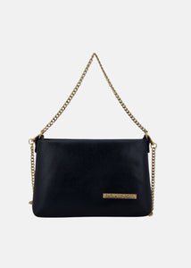 Pochette in pelle morbida con dettagli oro