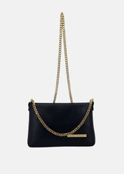 Pochette in pelle morbida con dettagli oro