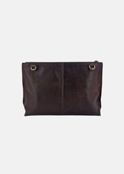 Borsa medium a tracolla  in pelle morbida con dettagli oro