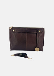 Borsa medium a tracolla  in pelle morbida con dettagli oro