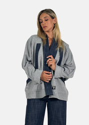 Giacca oversize in felpa e jeans