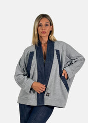 Giacca oversize in felpa e jeans