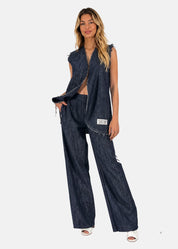 Pantapalazzo denim