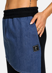 Gonna lunga in felpa e jeans