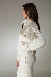 Bomber con dettagli in paillettes