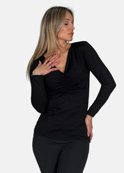 Maglia Donna scollo a V Arricciato