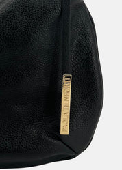 Mini Bag in pelle con dettagli oro-NERO