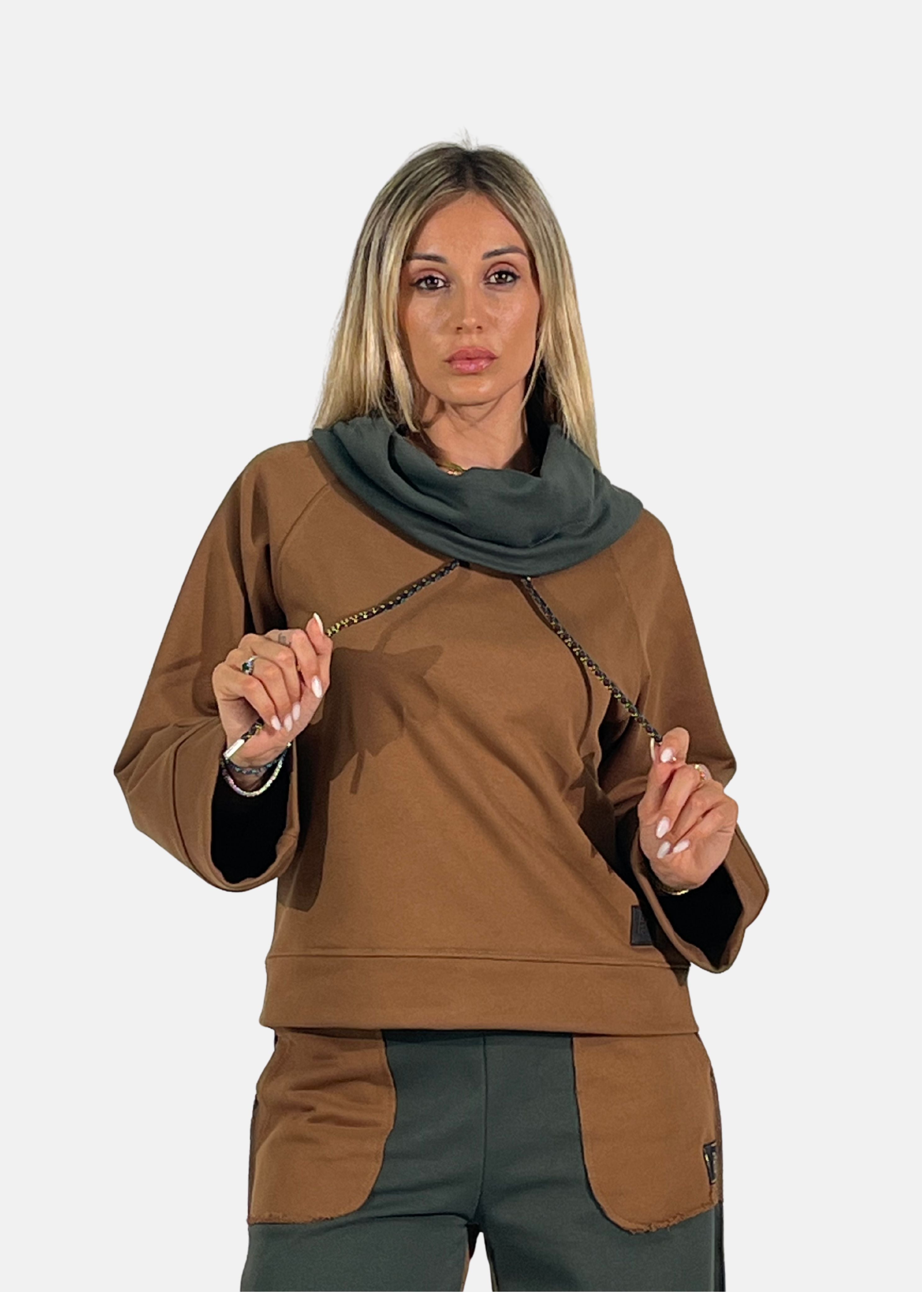Felpa donna bicolore