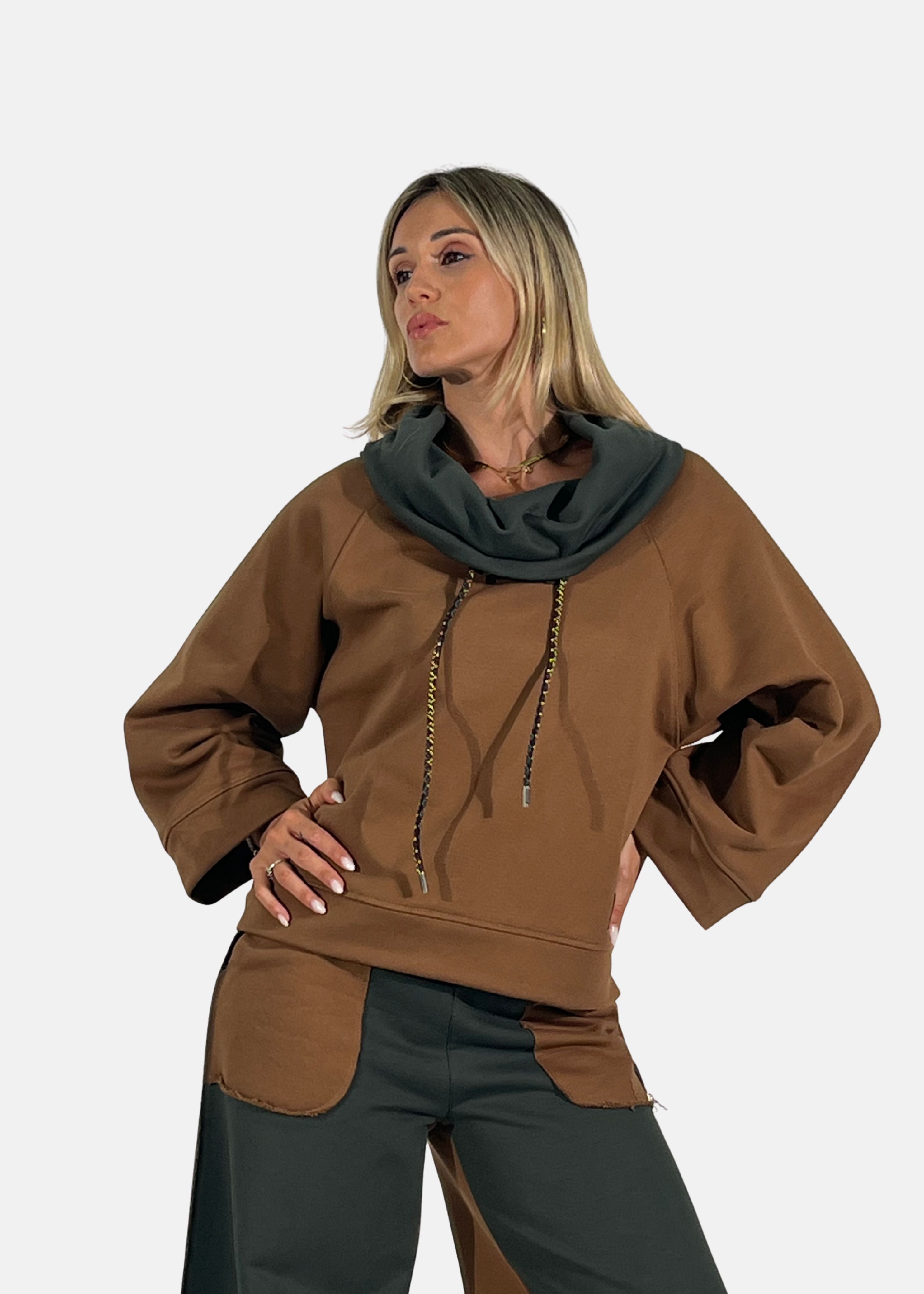Felpa donna bicolore